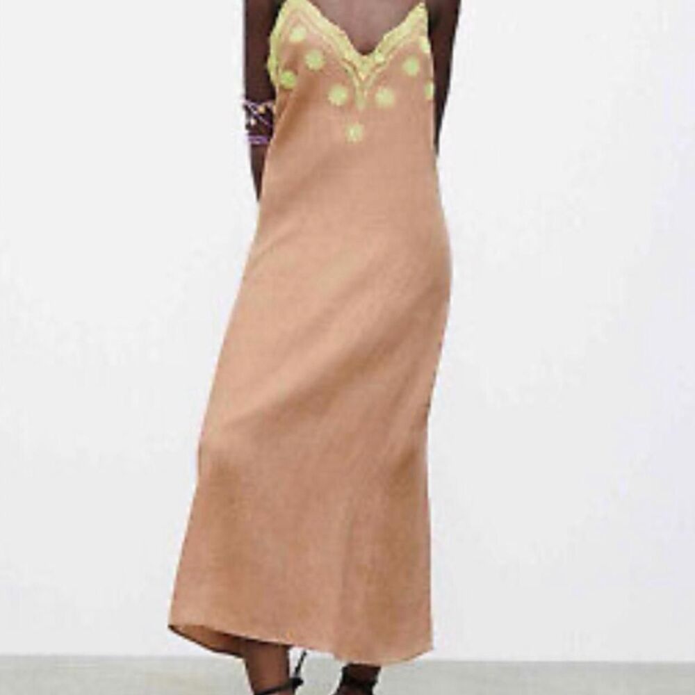 Zara Women's Tan and Brown Dress